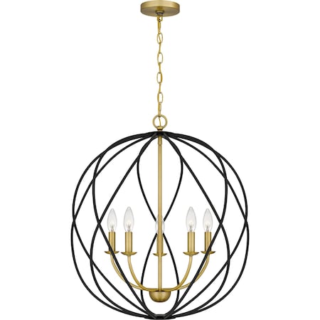 Quoizel Bryn Pendant 5 Lights Aged Brass BYN2824AB